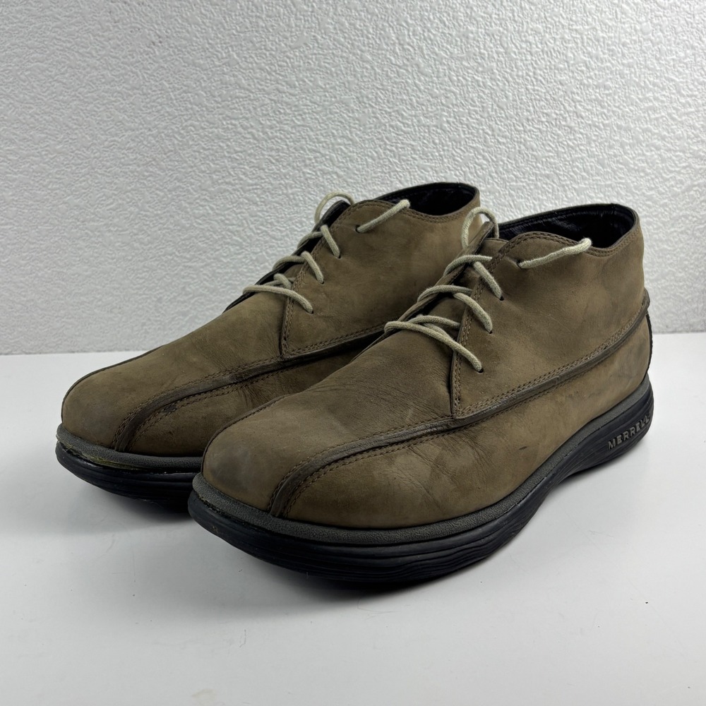 Merrell Topo Rail Chukka Mens 10 Stone Brown Leather Ankle Boots 40595 Gorpcore